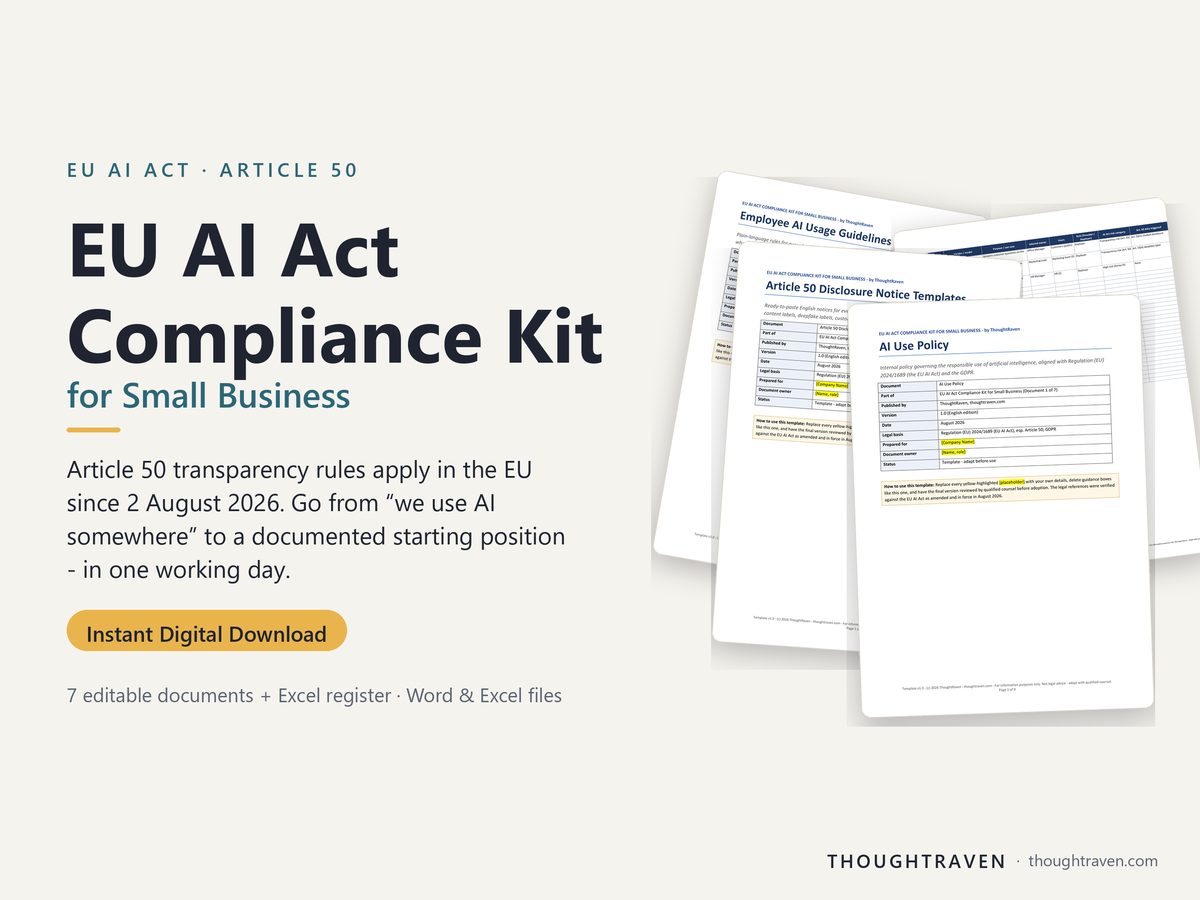 EU AI Act Compliance Kit — document mockups